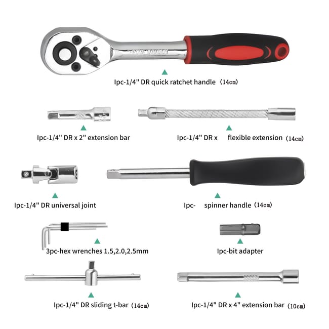 Set di Chiavi a Cricchetto da 46 Pezzi