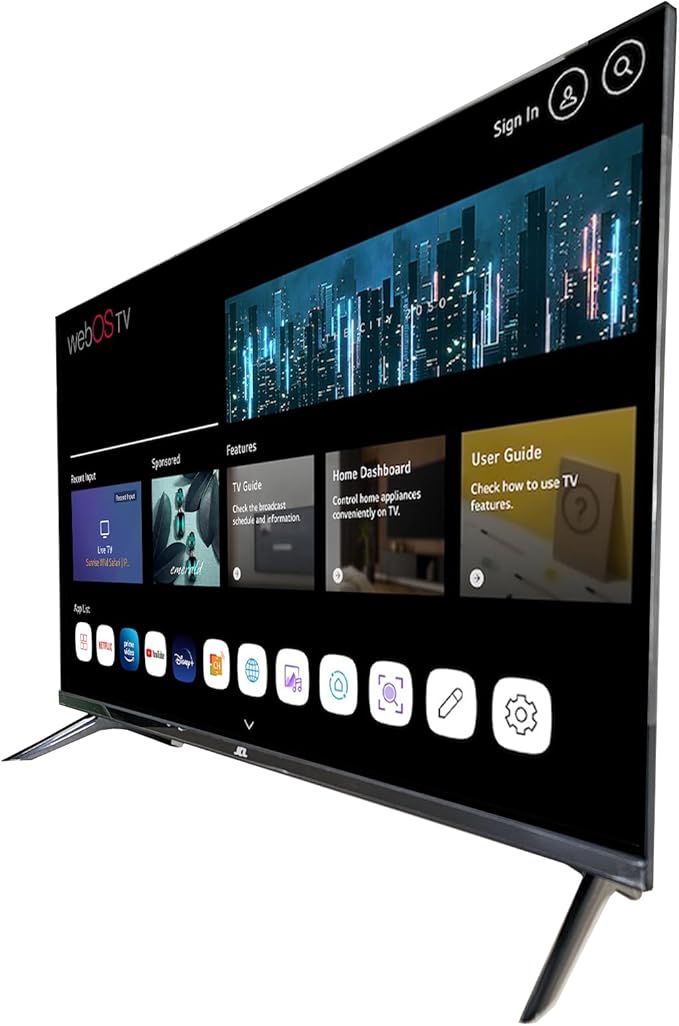 JCL JCL32RWHD Smart TV 32" HD Ready 720p Sistema Operativo webOS TV 8.1, WiFi Ethernet, Netflix Youtube, HDMI x3, VESA, DVB +T/T2/C/S/S2 [Classe di efficienza energetica E]